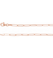 14K Rose 2.6 mm Elongated Link Chain 7 Bracelet - CH1094610P
