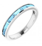 14K White Aquamarine Ring - 12293260006P