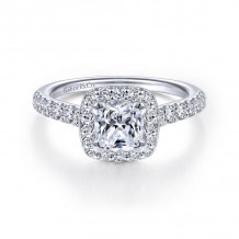 Gabriel & Co. 14k White Gold Contemporary Halo Engagement Ring - ER14102W44JJ