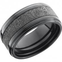 Lashbrook Black Zirconium Meteorite 10mm Men's Wedding Band - Z10FGE15_METEORITE+POLISH