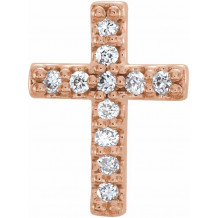 14K Rose 1/10 CTW Diamond Cross Earrings - R17013607P