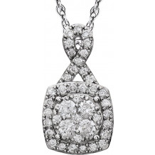 14K White 3/4 CTW Halo-Style Diamond 18 Necklace - 650861100P