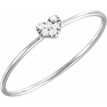 14K White .03 CTW Diamond Petite Heart Ring - 65192160002P