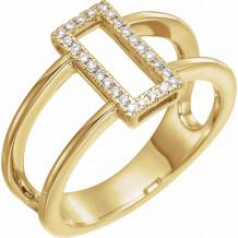 14K Yellow .10 CTW Rectangle Geometric Diamond Ring - 65231960001P