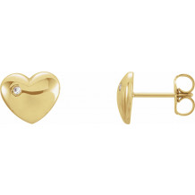 14K Yellow .02 CTW Diamond Heart Earrings - 861926004P