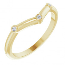 14K Yellow .03 CTW Diamond Stackable Chevron Ring - 124297106P