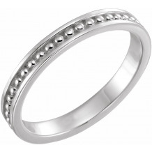 14K White Stackable Bead Ring - 509281003P