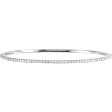 14K White 2 CTW Diamond Stackable Bangle 8 Bracelet - 67337102P