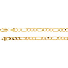 14K Yellow 5 mm Solid Figaro 7 Chain - CH494244878P