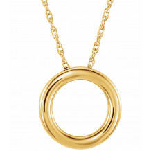 14K Yellow 15 mm Circle 18 Necklace - 863221027P