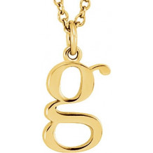 14K Yellow Lowercase Initial g 16 Necklace - 8578070018P