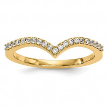 Quality Gold 14k Yellow Gold Diamond V Ring