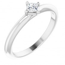 14K White 1/6 CTW Diamond Solitaire Ring - 124566102P