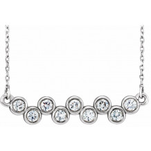 14K White 1/2 CTW Diamond Bezel-Set 16-18 Necklace - 86525605P