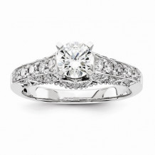 Quality Gold 14k White Gold Diamond Semi-Mount Engagement Ring