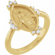 14K Yellow 1/5 CTW Diamond Miraculous Medal Ring - R43103601P