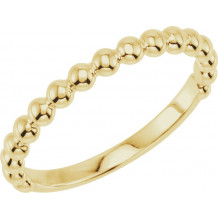 14K Yellow Stackable Beaded Ring - 509291002P