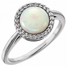 14K White Opal Ring - 718046000P