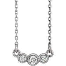 Stuller 14k White Gold Diamond Bezel Set Necklace