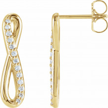 14K Yellow 1/8 CTW Diamond Infinity-Inspired Earrings - 87145601P