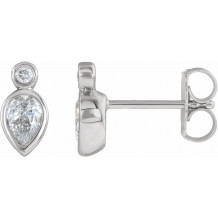 14K White 1/3 CTW Diamond Bezel-Set Earrings - 86859600P