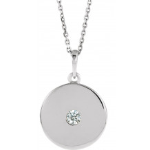 14K White 1/10 CTW Diamond Disc Necklace - 8651460059P