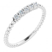 14K White 1/6 CTW Diamond Stackable Ring - 71927605P