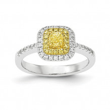 Quality Gold 14k Two-Tone Fancy Yellow Diamond Ring