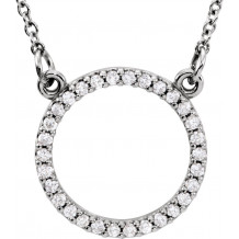 14K White 1/8 CTW Diamond 16 Necklace - 84155101P