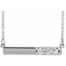 14K White 1/5 CTW Diamond Bar 16-18 Necklace - 86773605P