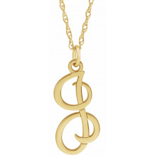 14K Yellow Script Initial I 16-18 Necklace - 8709010034P