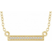 14K Yellow .05 CTW Diamond Bar 16-18 Necklace - 65278560001P