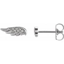 14K White .03 CTW Diamond Angel Wing Earrings - 86909600P