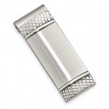 Chisel Stainless Steel Brushed And Textured Money Clip