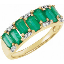 14K Yellow 5 x 3 mm Emerald & .07 CTW Diamond Ring - 69664100P