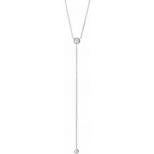 14K White 1/5 CTW Diamond Y 15-17 Necklace - 65346560000P