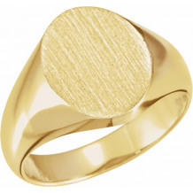 14K Yellow 12x10 mm Oval Signet Ring - 5758123701P