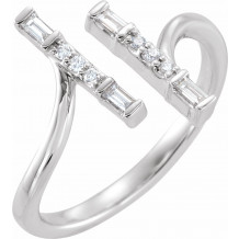 14K White 1/6 CTW Diamond Double Bar Ring - 653606601P