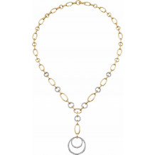 14K Yellow & 14K White 5/8 CTW Diamond 16 Necklace with 2 Drop - 6607760001P