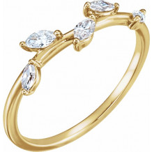 14K Yellow 1/4 CTW Diamond Leaf Ring - 122971601P