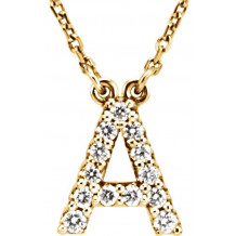 14K Yellow Initial A 1/6 CTW Diamond 16 Necklace - 67311126P