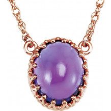14K Rose 10x8 mm Oval Amethyst 18 Necklace - 283721021P