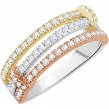 14K Tri-Color 1/2 CTW Diamond Ring - 65268260001P