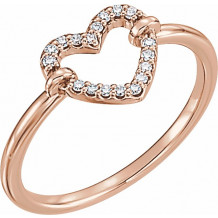 14K Rose .07 CTW Diamond Heart Ring - 122972602P