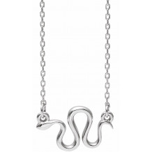 14K White Snake 16-18 Necklace - 86613600P