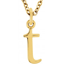 14K Yellow Lowercase Initial t 16 Necklace - 8578070057P