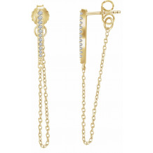 14K Yellow 1/10 CTW Diamond Chain Earrings - 65233560001P