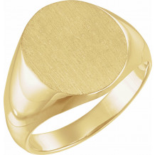 18K Yellow 22x20 mm Oval Signet Ring - 9320113055P
