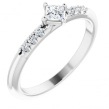 14K White 1/4 CTW Diamond Stackable Ring - 124485114P