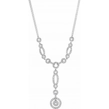 14K White 1 CTW Diamond Y 18 Necklace - 6745260001P